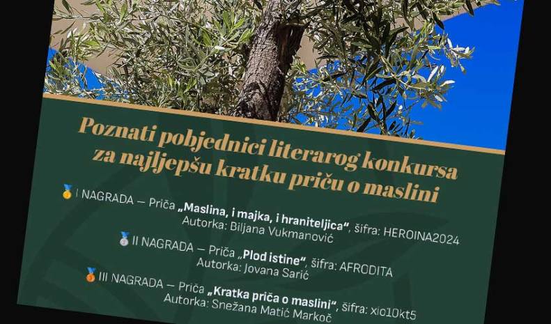 Biljana Vukmanović laureat konkursa za priču o maslini  